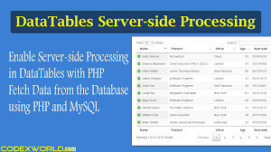 datatables server side processing with