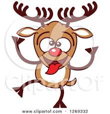 Download reindeer face stock vectors. Clipart Of A Goofy Christmas Rudolph Reindeer Making A Funny Face Royalty Free Vector Illustration By Zooco 1269332