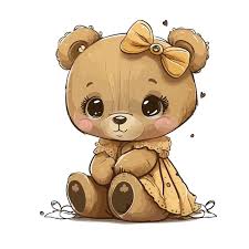 a cute teddy bear with a bow