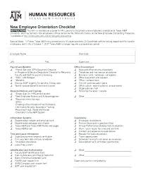 New Hire Orientation Checklist Template Excel Format