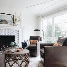 living room brown leather club chairs