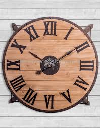 Wood Industrial Wall Clock
