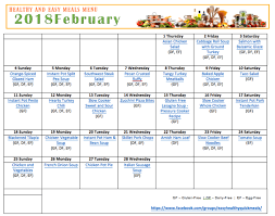 Easy Healthy Quick Meals Free Printable Menu Calendar Real
