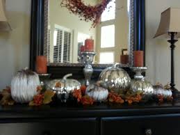 Mercury Glass Pumpkins Fall Fireplace