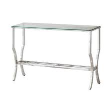 Chrome Rectangle Glass Console Table