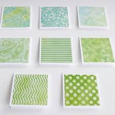 Green Pattern Mini Cards With Envelope Handmade Note Cards