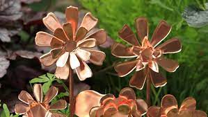 These Copper Garden Art Flowers Will