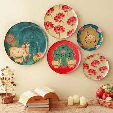 Pastel Pichwai Wall Plates Set Of 5