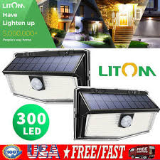 2pack litom 300 led solar power motion