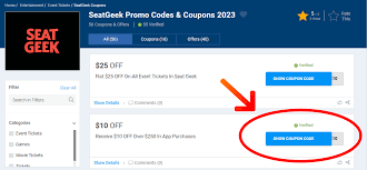 seatgeek promo codes 2023 flat 25 off