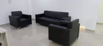5 seater black office sofa set shape