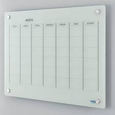 Glass Calendar Dry Erase Board