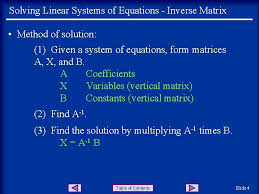 solving linear systems of equations