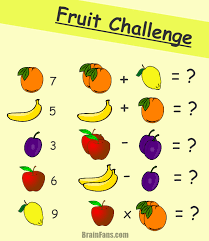 Fruit Math Challenge Kids Riddles
