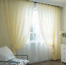 hanging yellow sheer curtains voila voile