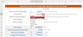 calculate salary increase percene