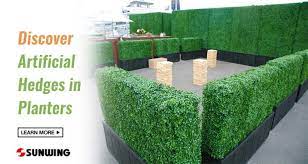 artificial hedges in planters