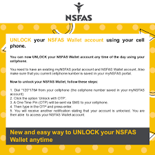 Aug 15, 2021 · sbux is a system that lets you dial a ussd code to check your nsfas balance irrespective of the telecom network that you use. National Student Financial Aid Scheme Nsfas There Is A New And Easy Way To Unlock Your Nsfas Wallet Anytime You Can Now Unlock Your Nsfas Wallet Account Using Your Cell Phone