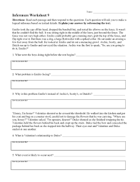 The reading comprehension passages below include 9th and 10th grade appropriate reading passages and related questions. Inferences Worksheets Ereading Worksheets