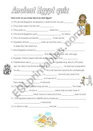 Put your film knowledge to the test and see how many movie trivia questions you can get right (we included the answers). Ancient Egypt Quiz Esl Worksheet By Teacherdarling