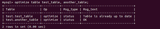 how to optimize mysql tables step by