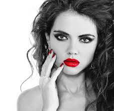 fashion beautiful woman with red lips