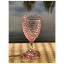 Pink Acrylic Wine Glasses Set
