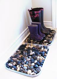 diy river rock mats