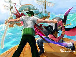 Zoro vs Mihawk - The honour of a swordsman. Loved recreating this scene!  Hope you like it! : r/OnePiece