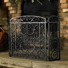 wrought iron fireplace screen with