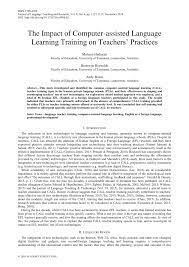 A phd in computer science teaches you three things. Pdf The Impact Of Computer Assisted Language Learning Training On Teachers Practices