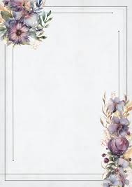 a blank page with purple flowers and a