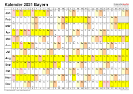 Ferien bayern 2021 als pdf oder excel. Kalender 2021 Bayern Excel