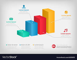 Modern 3d Infographics Bar Chart With