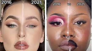 2016 vs 2021 tiktok makeup challenge