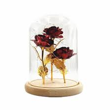 Rose Cover Glass Decorative Rose