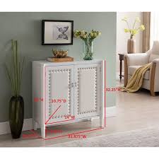 K B Furniture 32 In Faux Leather Console Table Chest With Doors White