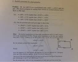 Solved 2 Euclids Postulates For Plane Geometry Problem 1