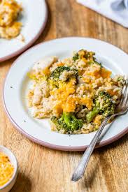 Moist chicken and tender broccoli combine in a cheesy sauce that's absolutely divine. Chicken Broccoli Rice Casserole Recipe Without Soup Well Plated By Erin