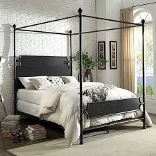 Metal Design Queen Canopy Bed
