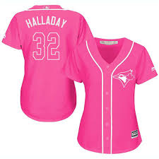 Majestic Replica Roy Halladay Womens Pink Mlb Jersey 32
