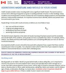 Addressing Moisture And Mould In Your Home Canada Ca