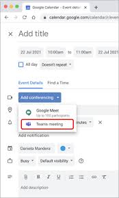 schedule a microsoft teams meeting from