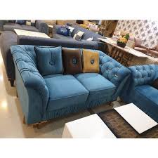 modern sky blue clic sofa set hall