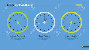 Three Clocks Process Chart Slide Template Business Data Time