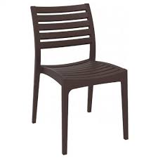 Ares Resin Outdoor Dining Chair Brown