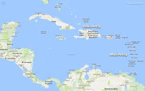 mapa karibiku kde leží dovolenkářské