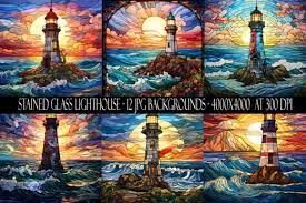 Stained Glass Lighthouse Backgrounds