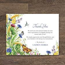 erfly funeral thank you notes for