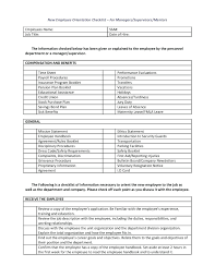 Template New Hire Orientation Checklist Template Application